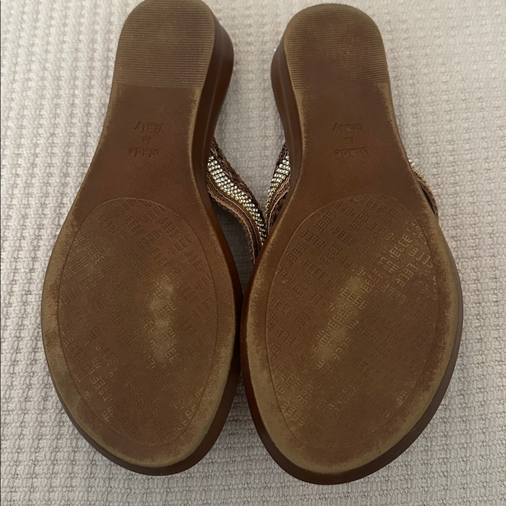Italian Shoemakers Tan and Brown Sandals 6.5 - Picture 4 of 5